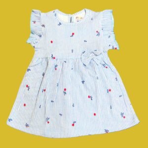 Pretty Sky Blue Frock with trending print