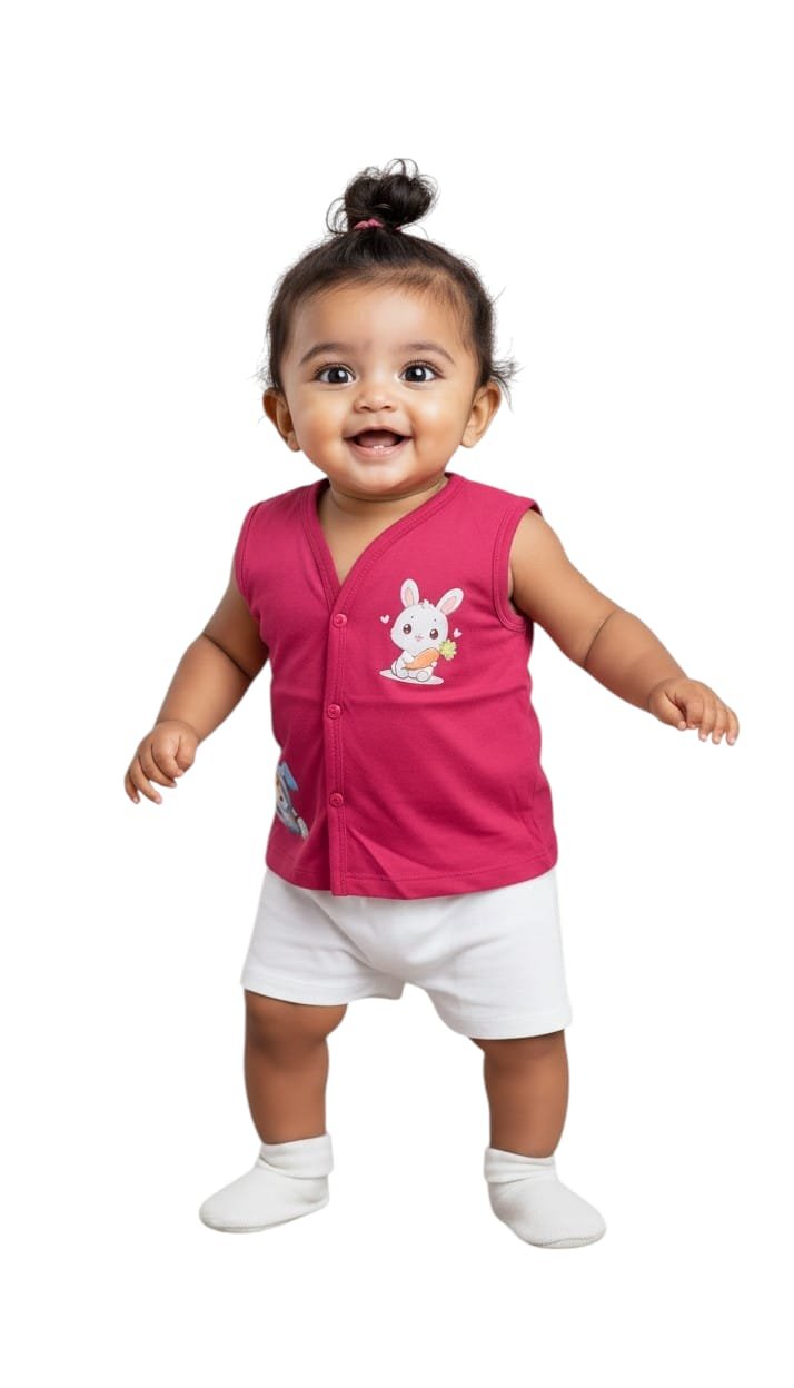 Verysmart NewBorn Baby Top Sleeveless , Pack of 2,Age-0/3, 3/6, 6/9, 9/12