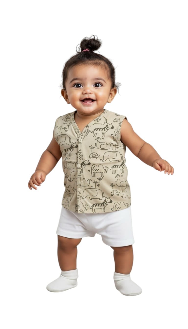 Verysmart NewBorn Baby Top Sleeveless , Pack of 2,Age-0/3, 3/6, 6/9, 9/12 - Image 2