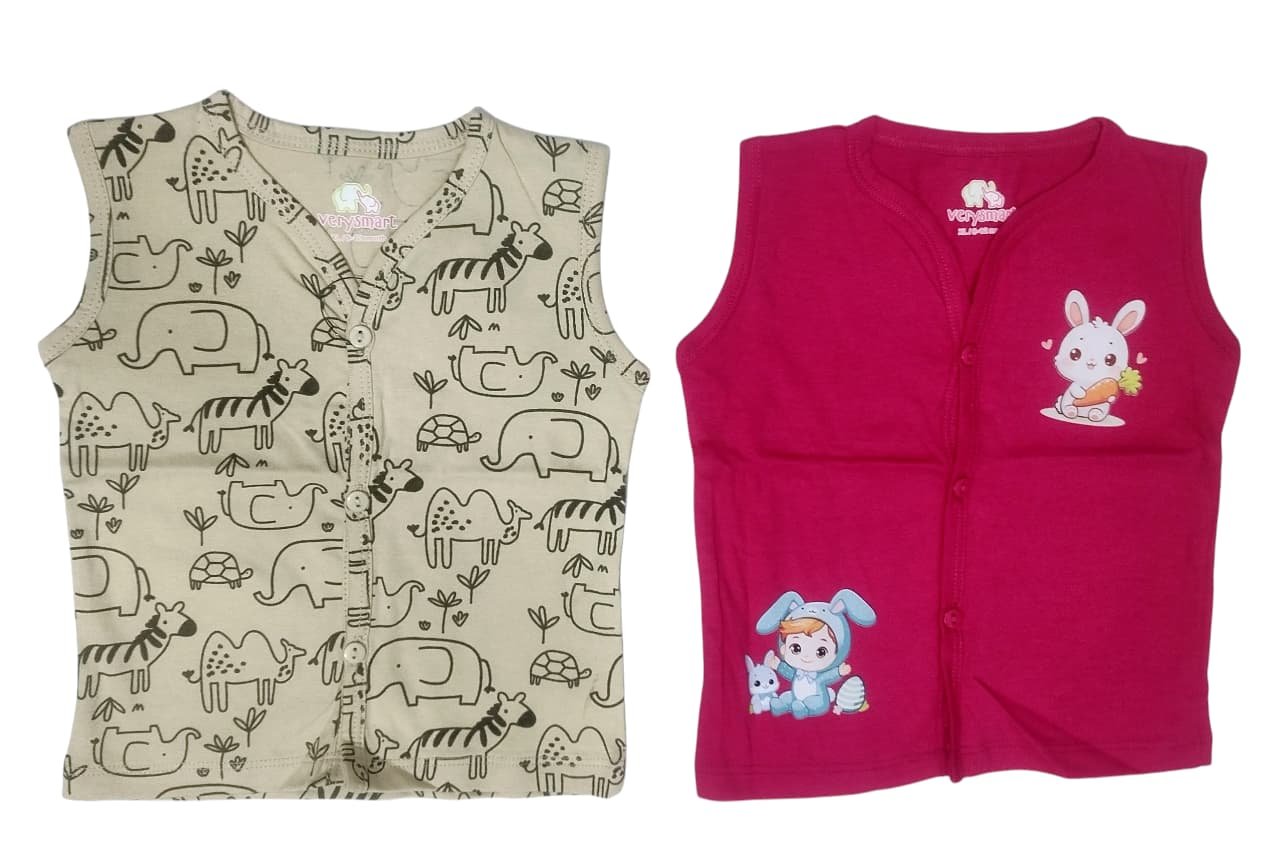 Verysmart NewBorn Baby Top Sleeveless , Pack of 2,Age-0/3, 3/6, 6/9, 9/12 - Image 3