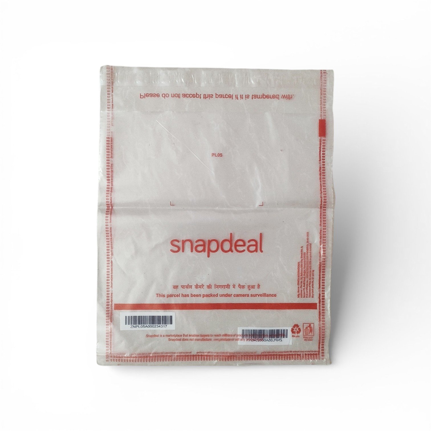 Snapdeal Transparent secure Packaging Cover Bags,12*13.5 inch,Suitable for Cloths,Pack of 100,Snapdeal cover - Image 2