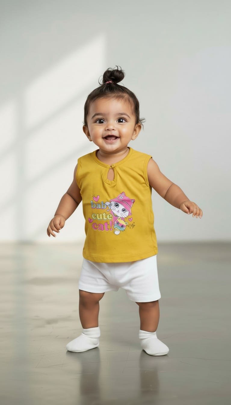 Infant Button Cotton T-Shirt (pack of 2) assorted - Image 2