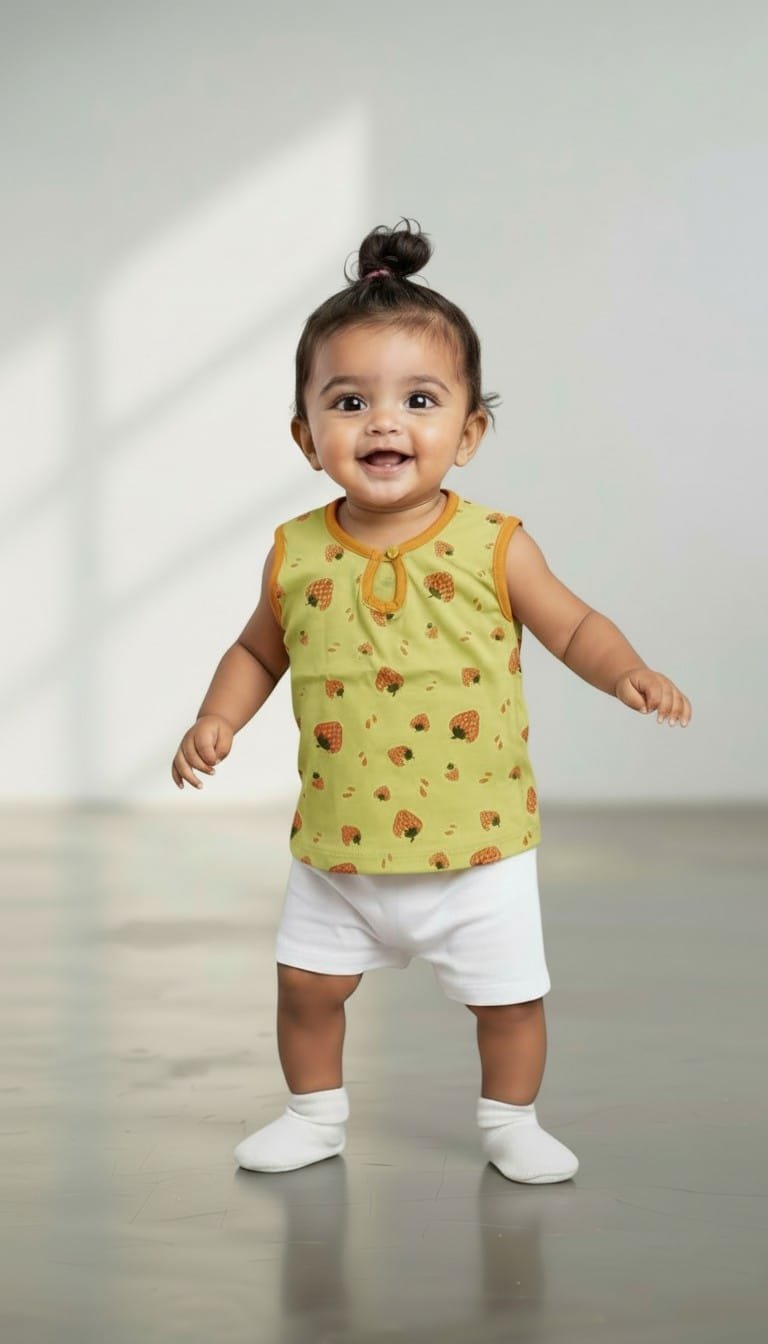 Infant Button Cotton T-Shirt (pack of 2) assorted - Image 3
