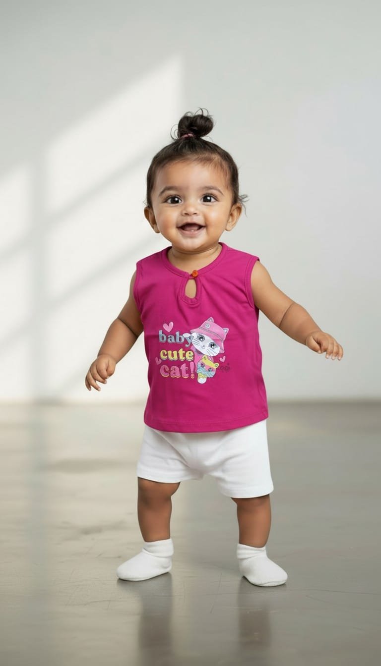 Infant Button Cotton T-Shirt (pack of 2) assorted - Image 4