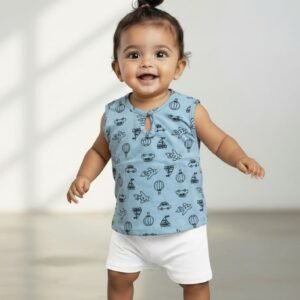 Infant Button Cotton T-Shirt (pack of 2) assorted